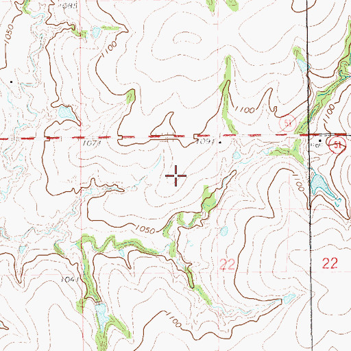 Topographic Map of Township of LeBron, OK