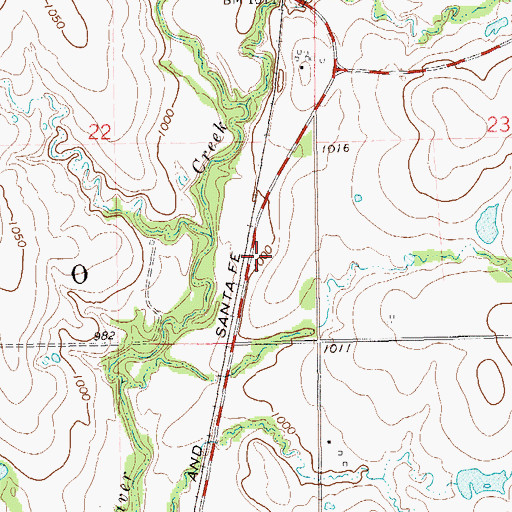 Topographic Map of Township of Orlando, OK