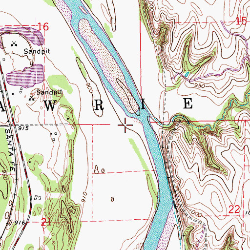 Topographic Map of Township of Lawrie, OK