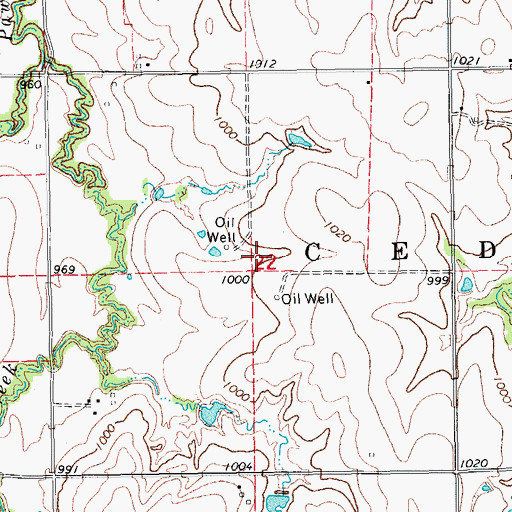 Topographic Map of Township of Cedar, OK