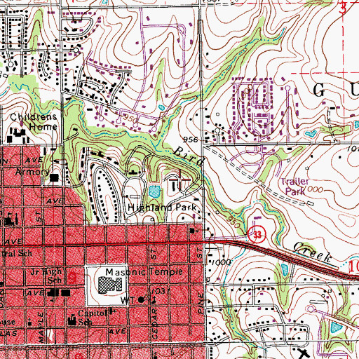 Topographic Map of Township of Guthrie, OK