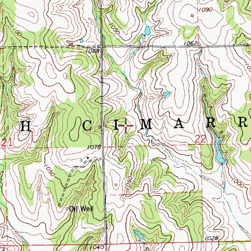 Topographic Map of Township of South Cimarron, OK