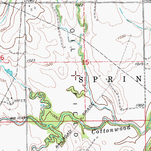 Topographic Map of Township of Spring Creek, OK