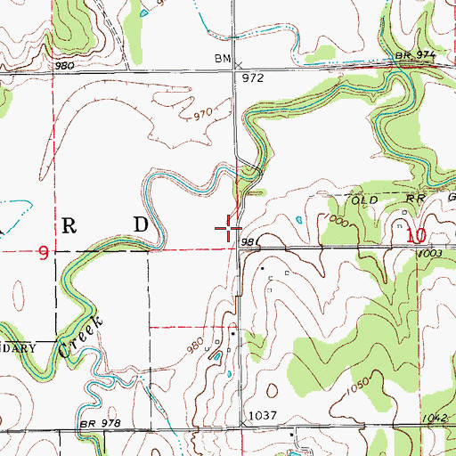 Topographic Map of Township of Seward, OK