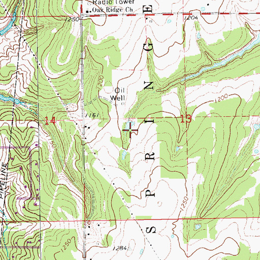 Topographic Map of Township of Springer, OK