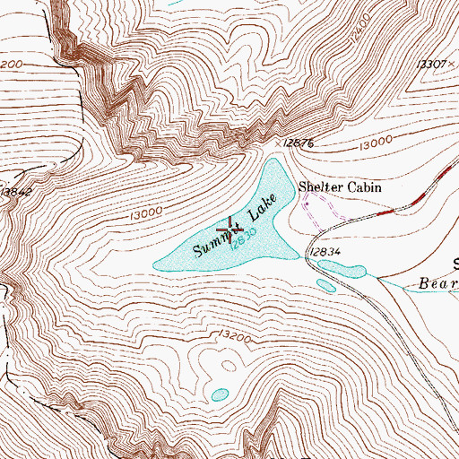 Topographic Map of Summit Lake, CO