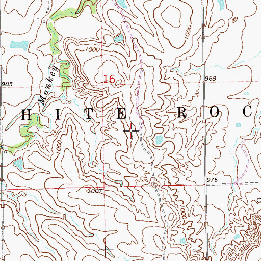 Topographic Map of Township of White Rock, OK