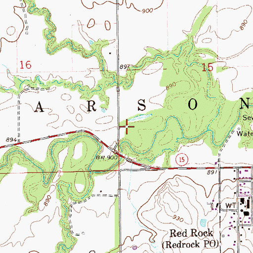 Topographic Map of Township of Carson, OK