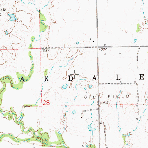 Topographic Map of Township of Oakdale, OK