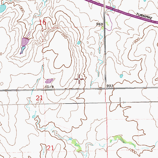Topographic Map of Township of Missouri, OK