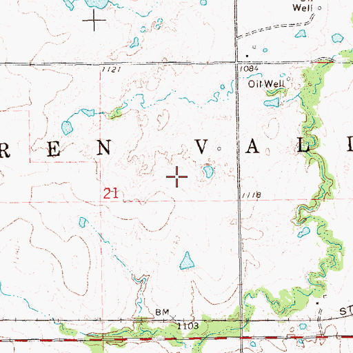 Topographic Map of Township of Warren Valley, OK