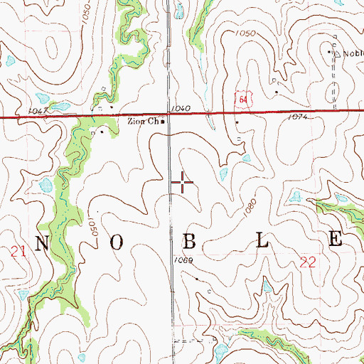 Topographic Map of Township of Noble, OK