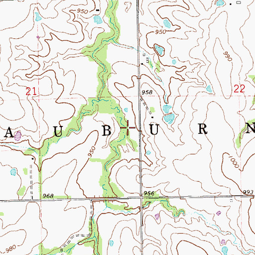Topographic Map of Township of Auburn, OK