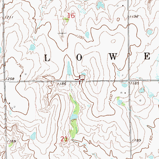 Topographic Map of Township of Lowe, OK