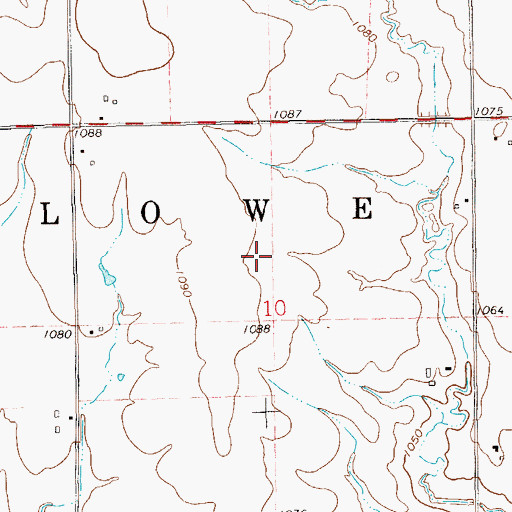 Topographic Map of Township of Lowe, OK