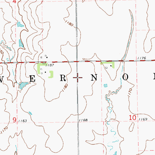 Topographic Map of Township of Vernon, OK