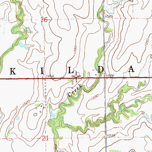 Topographic Map of Township of Kildare, OK