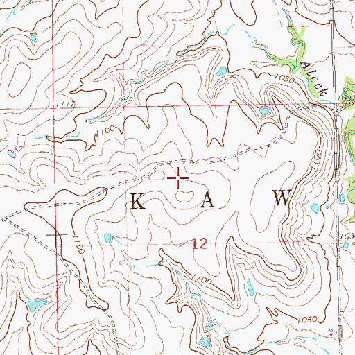 Topographic Map of Township of Kaw, OK