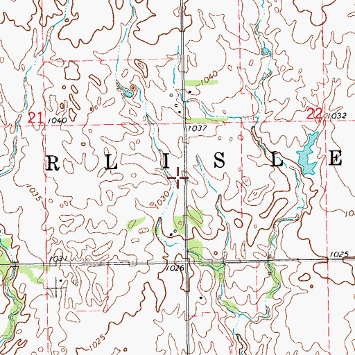 Topographic Map of Township of Carlisle, OK