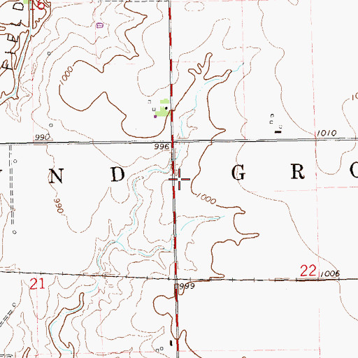 Topographic Map of Township of Round Grove, OK