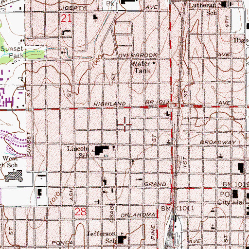 Topographic Map of Township of Cross, OK