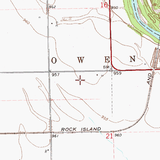 Topographic Map of Township of Owen, OK
