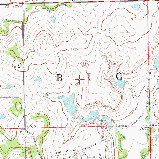 Topographic Map of Township of Big Hill, OK