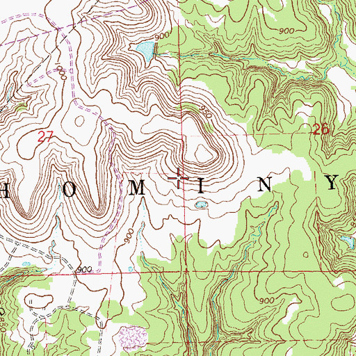 Topographic Map of Township of Hominy, OK