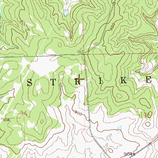 Topographic Map of Township of Strike Axe, OK