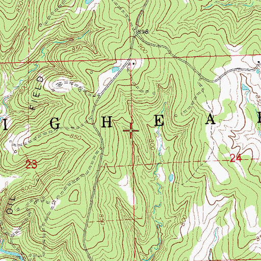 Topographic Map of Township of Bigheart, OK