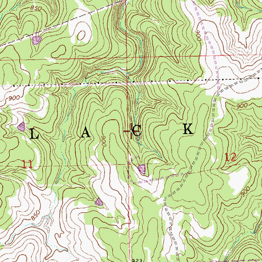 Topographic Map of Township of Black Dog, OK