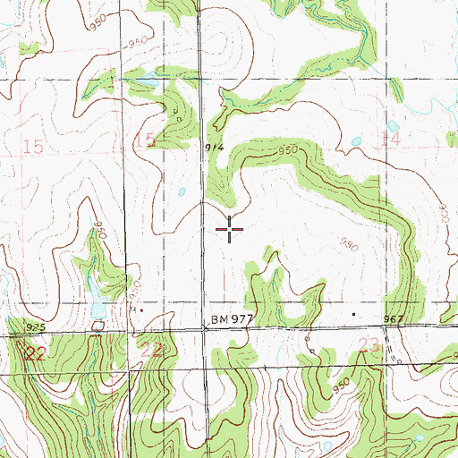 Topographic Map of Township of Skedee, OK