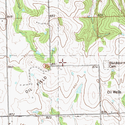 Topographic Map of Township of Blackburn, OK