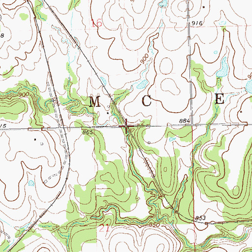 Topographic Map of Township of McElroy, OK