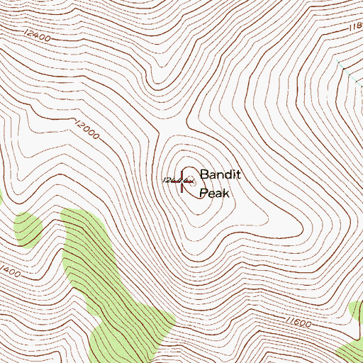 Topographic Map of Bandit Peak, CO