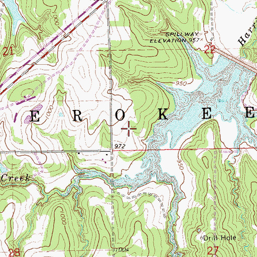 Topographic Map of Township of Cherokee, OK