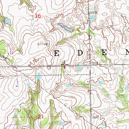 Topographic Map of Township of Eden, OK