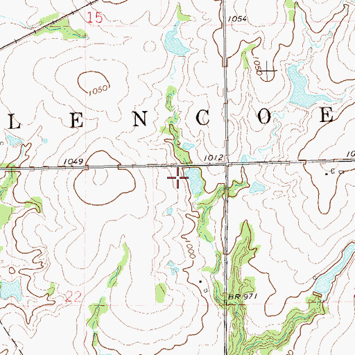 Topographic Map of Township of Glencoe, OK