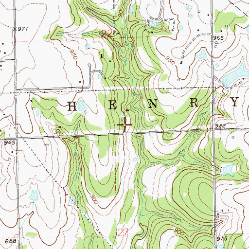 Topographic Map of Township of Henry, OK