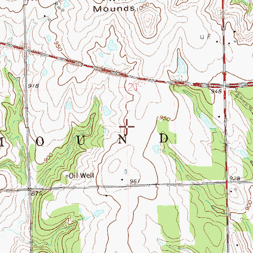 Topographic Map of Township of Mound, OK
