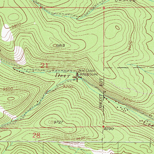 Topographic Map of Camp Creek, CO