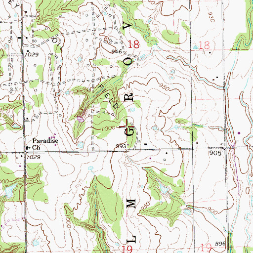 Topographic Map of Township of Elm Grove, OK