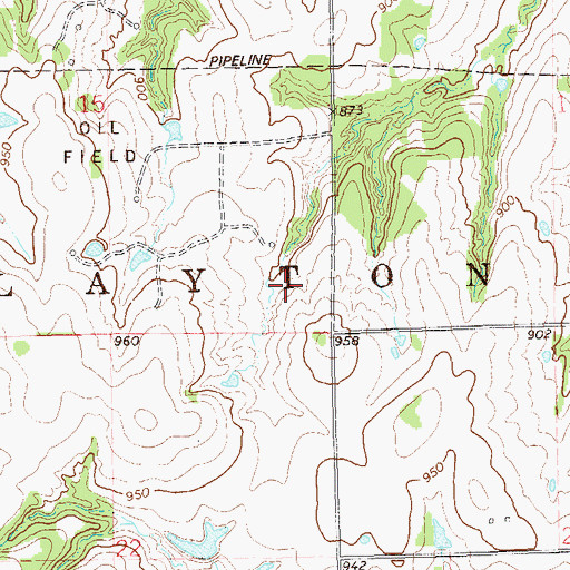 Topographic Map of Township of Clayton, OK