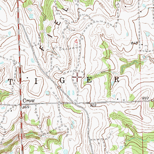 Topographic Map of Township of Tiger, OK