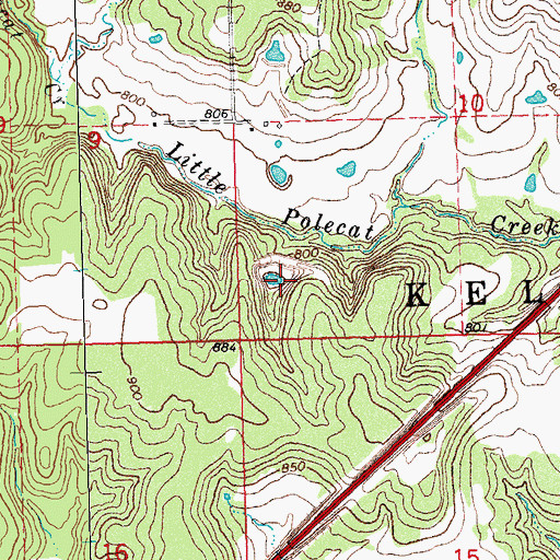 Topographic Map of Township of Kellyville, OK