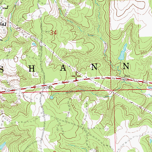 Topographic Map of Township of Shannon, OK