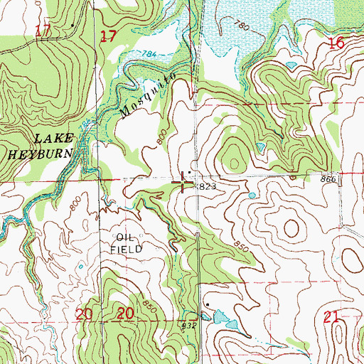 Topographic Map of Township of Creek, OK