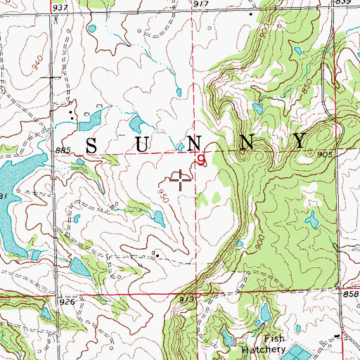 Topographic Map of Township of Sunny Slope, OK