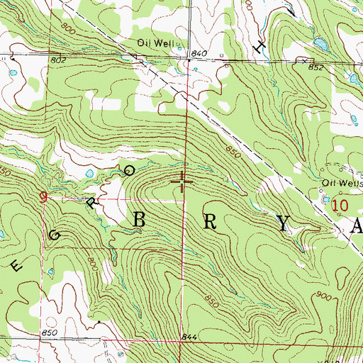 Topographic Map of Township of Bryan, OK