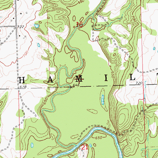 Topographic Map of Township of Hamilton, OK
